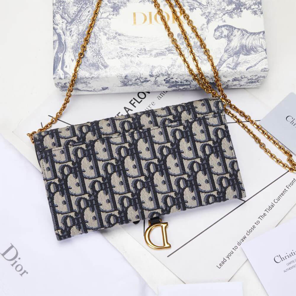 D*or long saddle wallet with chain