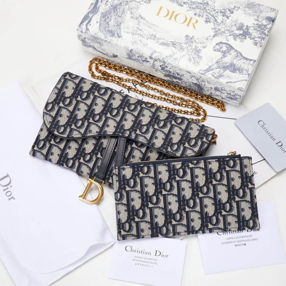 D*or long saddle wallet with chain