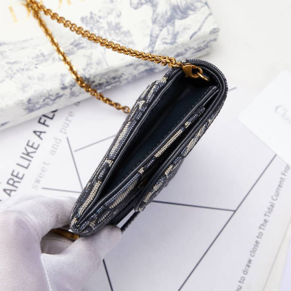 D*or long saddle wallet with chain
