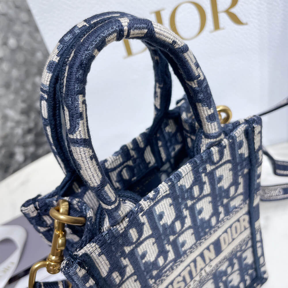 mini D*or book tote phone bag
