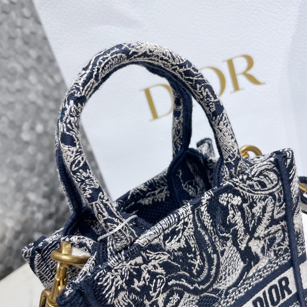mini D*or book tote phone bag