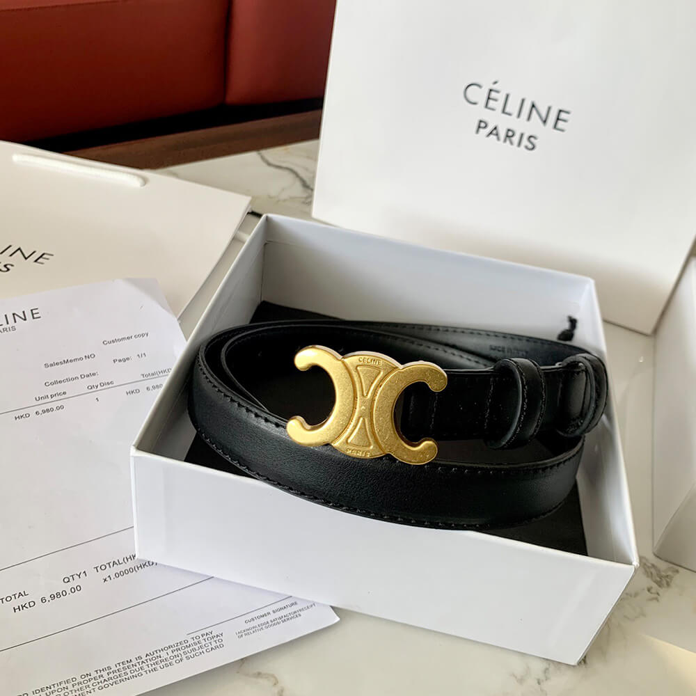 MEDIUM TRIOMPHE BELT IN TAURILLON LEATHER