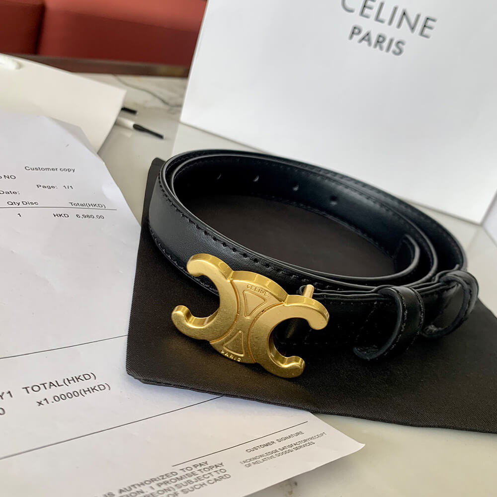MEDIUM TRIOMPHE BELT IN TAURILLON LEATHER