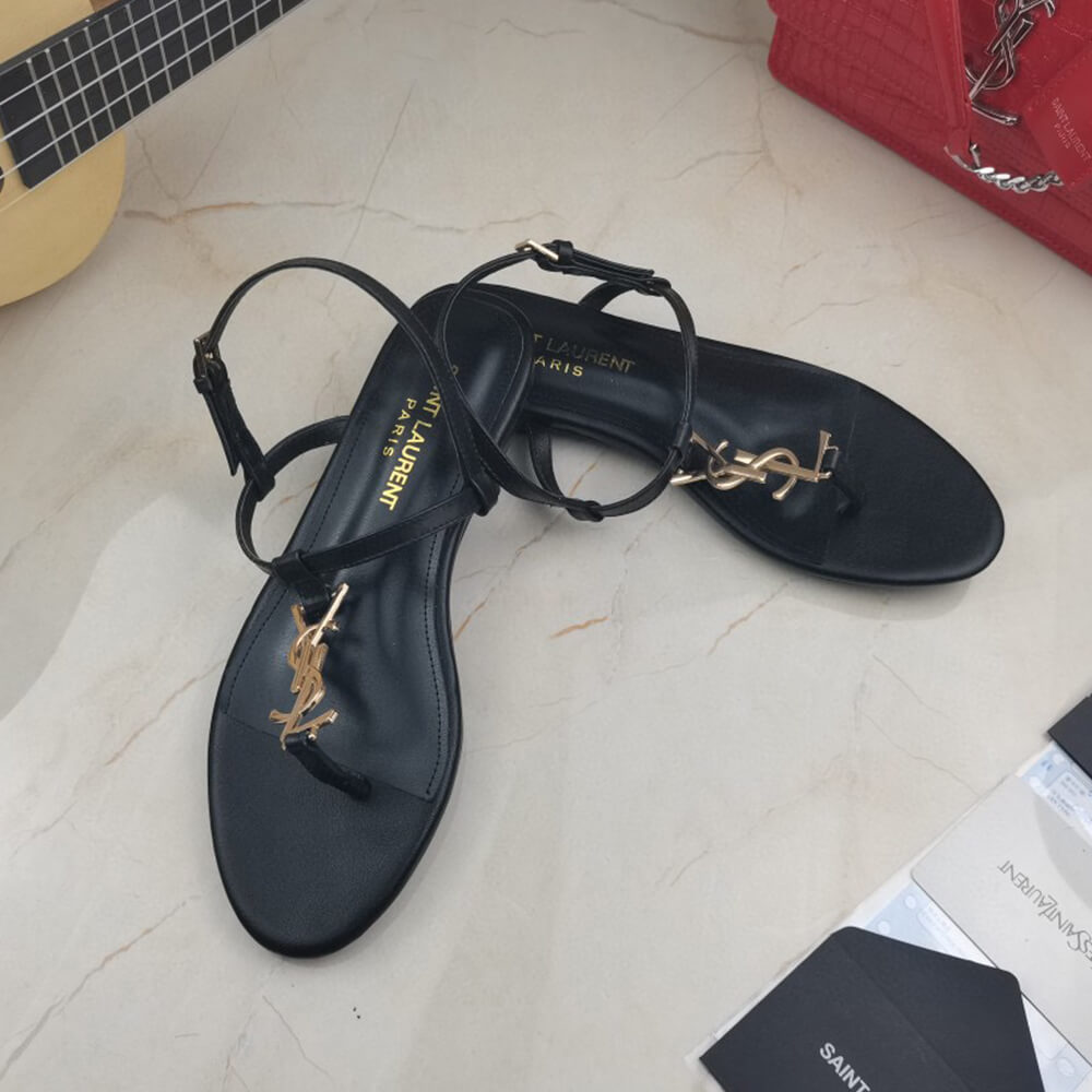YSL CASSANDRA SANDALS IN SILK SATIN