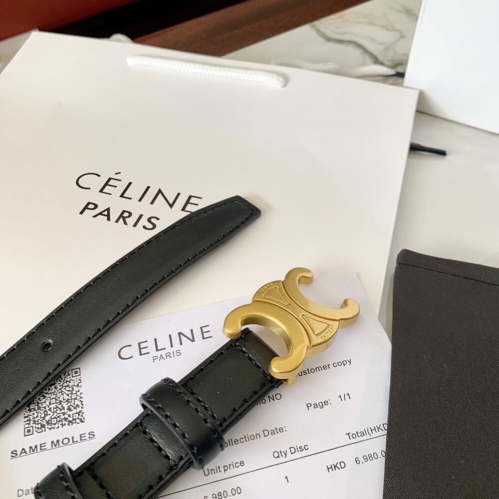 MEDIUM TRIOMPHE BELT IN TAURILLON LEATHER