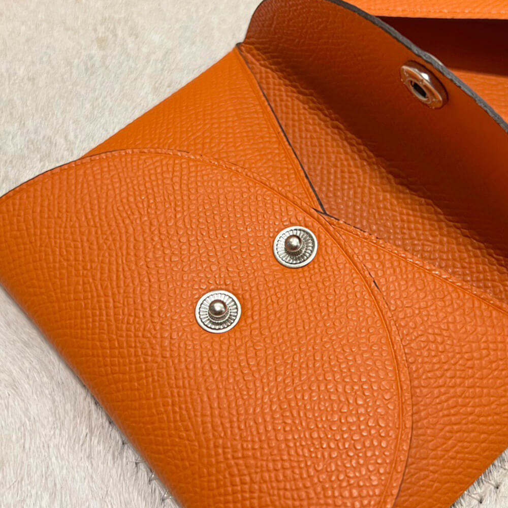 H**mes calvi duo compact card holder