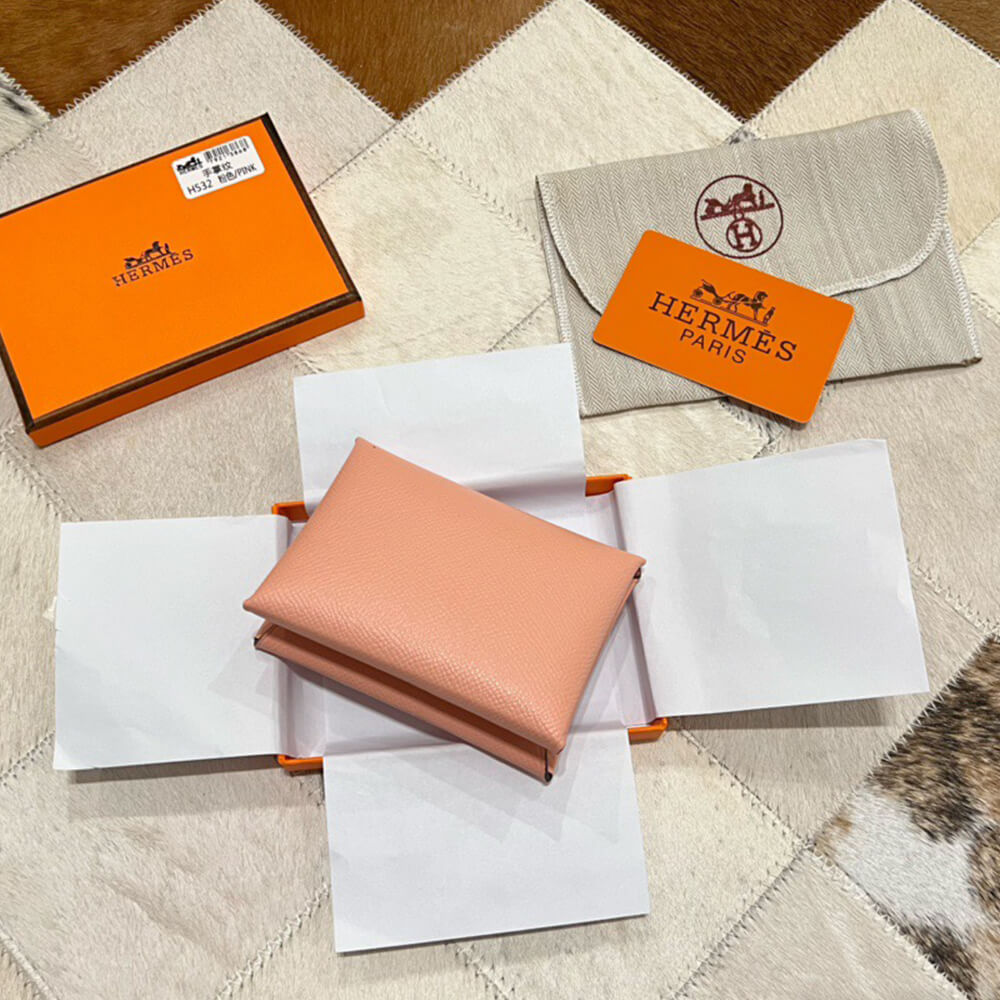 H**mes calvi duo compact card holder