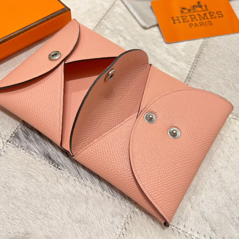 H**mes calvi duo compact card holder