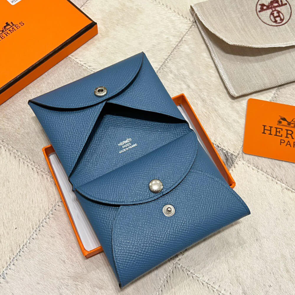 H**mes calvi duo compact card holder
