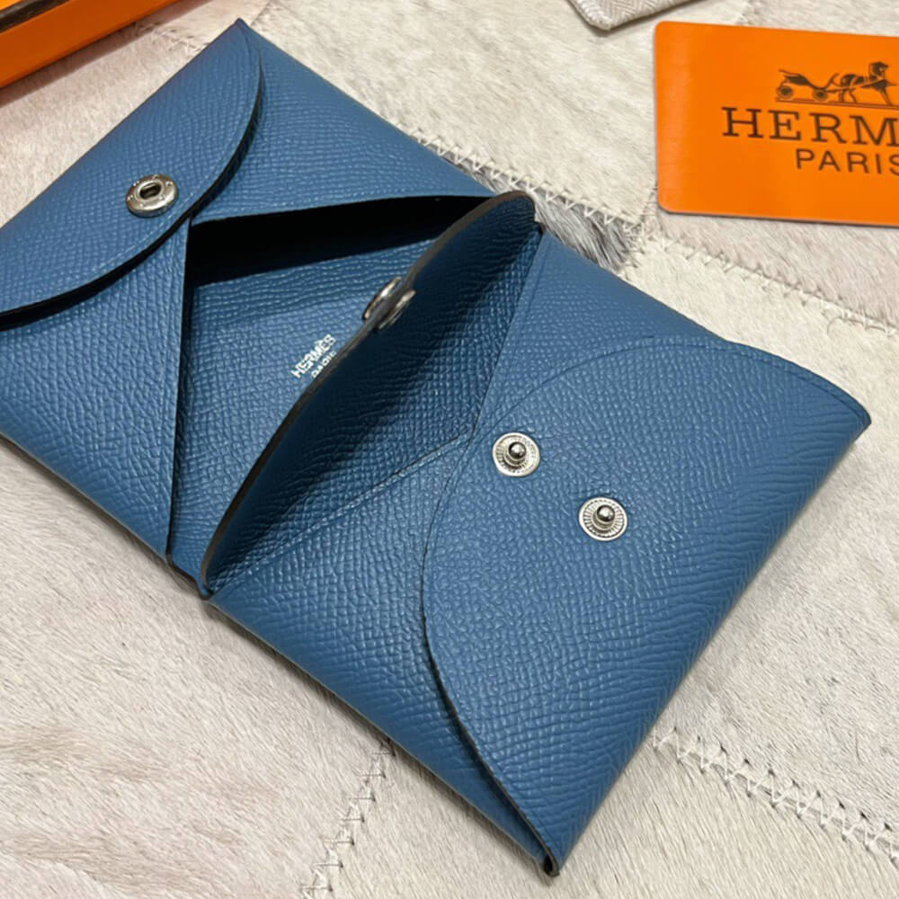 H**mes calvi duo compact card holder