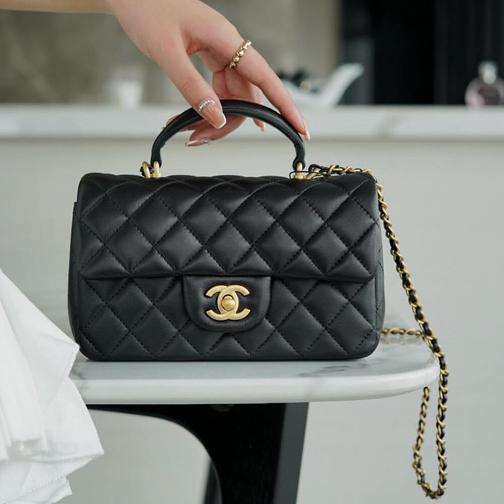 Ch*el mini flap with top handle(high-end grade)