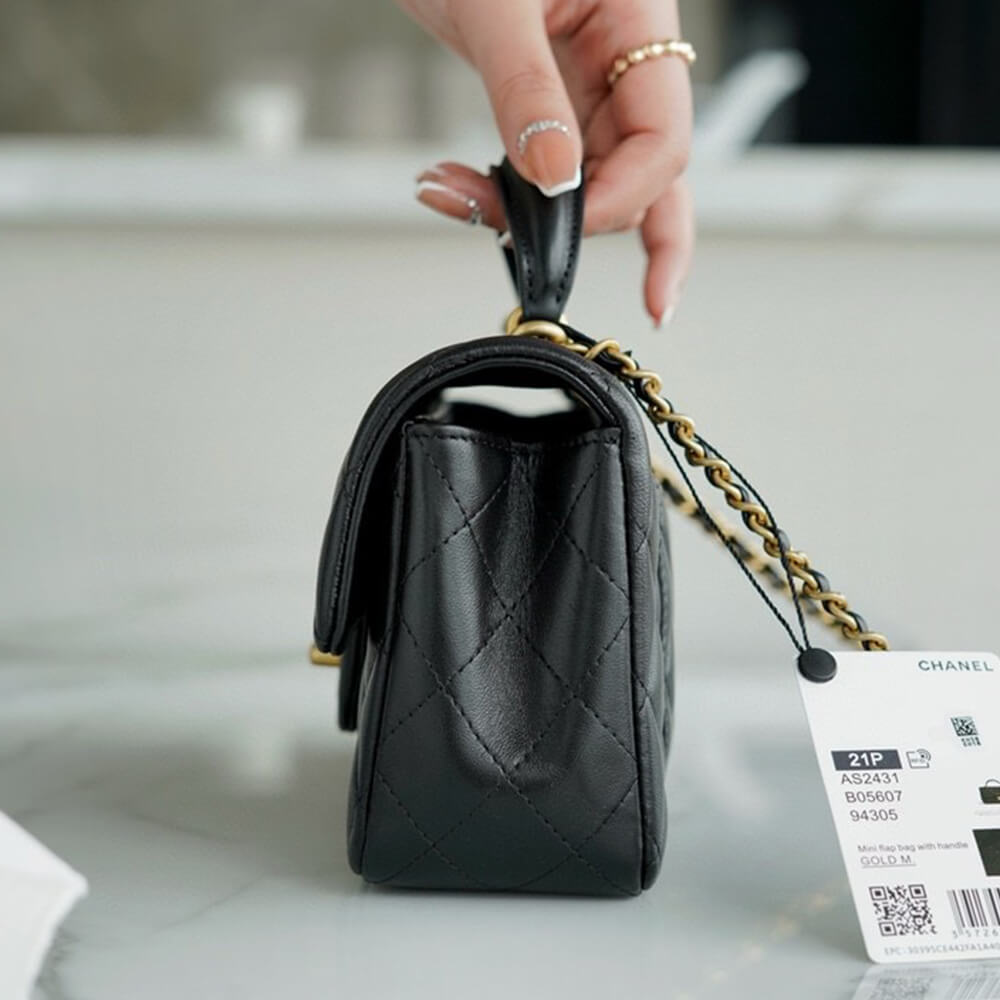 Ch*el mini flap with top handle(high-end grade)