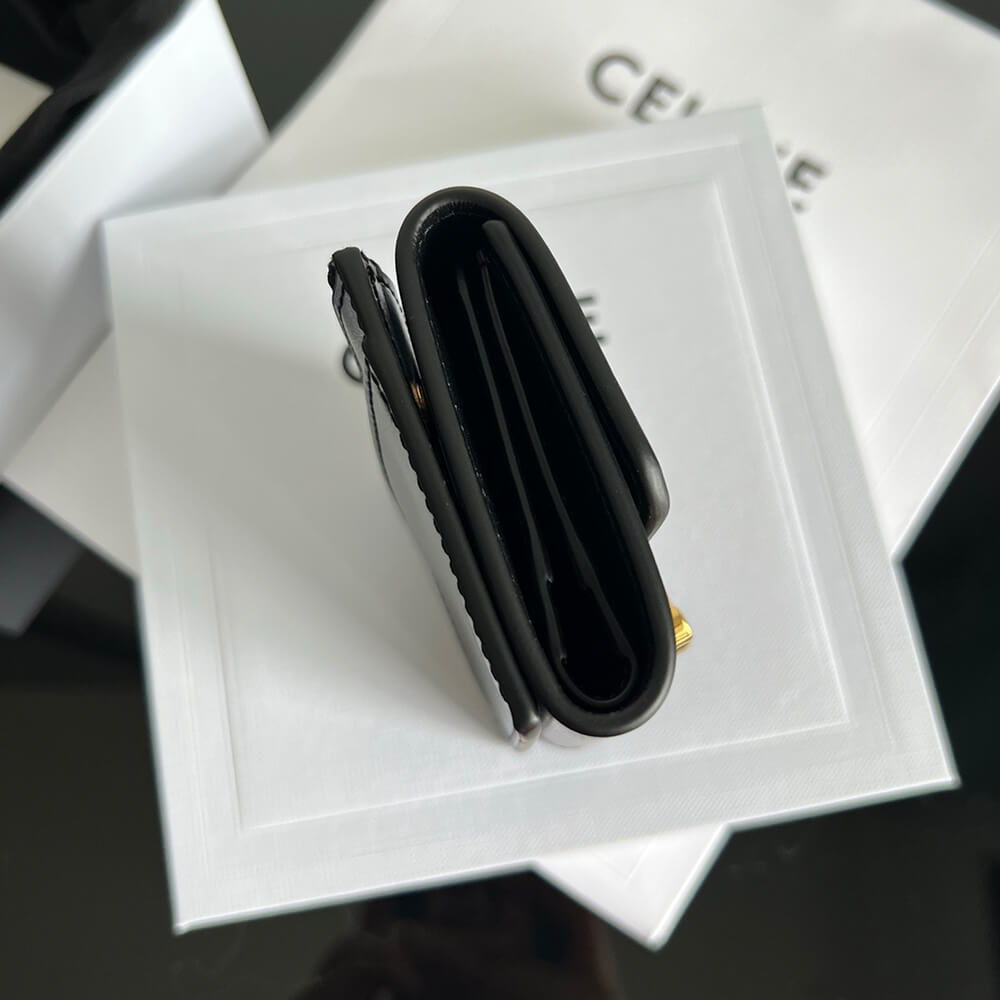Ce**e compact wallet with coin triomphe in shiny calfskin(high-end grade)