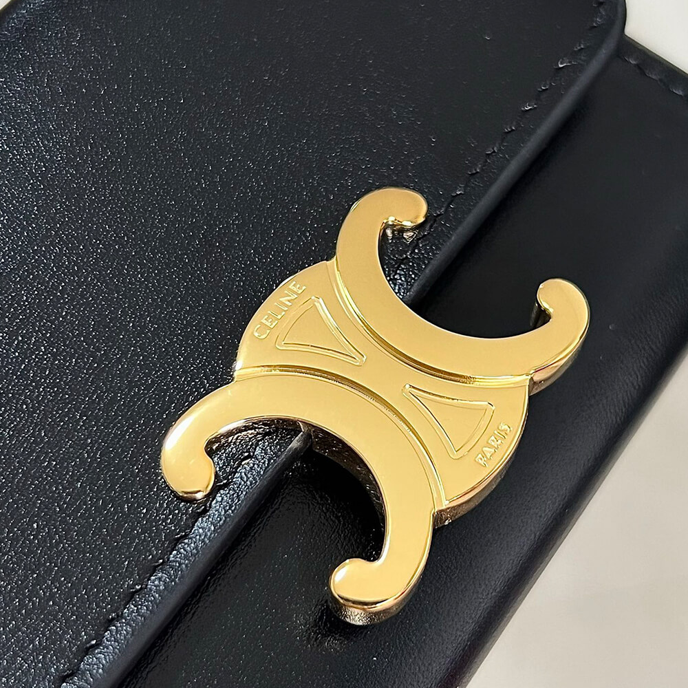 Ce**e compact wallet with coin triomphe in shiny calfskin(high-end grade)