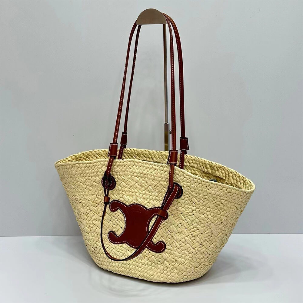 Ce**e classic raffia and calfskin