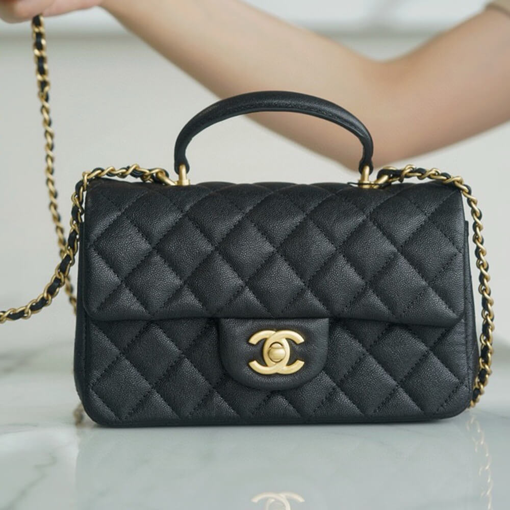 Ch*el mini flap with top handle(high-end grade)