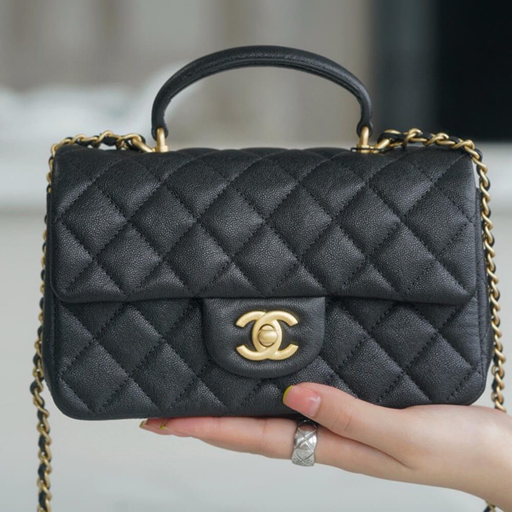 Ch*el mini flap with top handle(high-end grade)