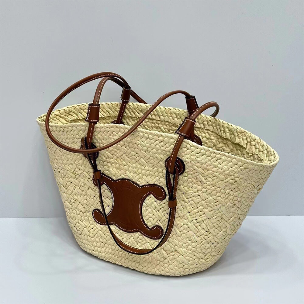Ce**e classic raffia and calfskin