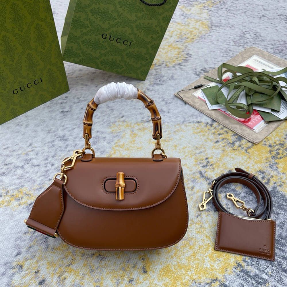 G*u*i bamboo 1947 jumbo gg small top handle bag