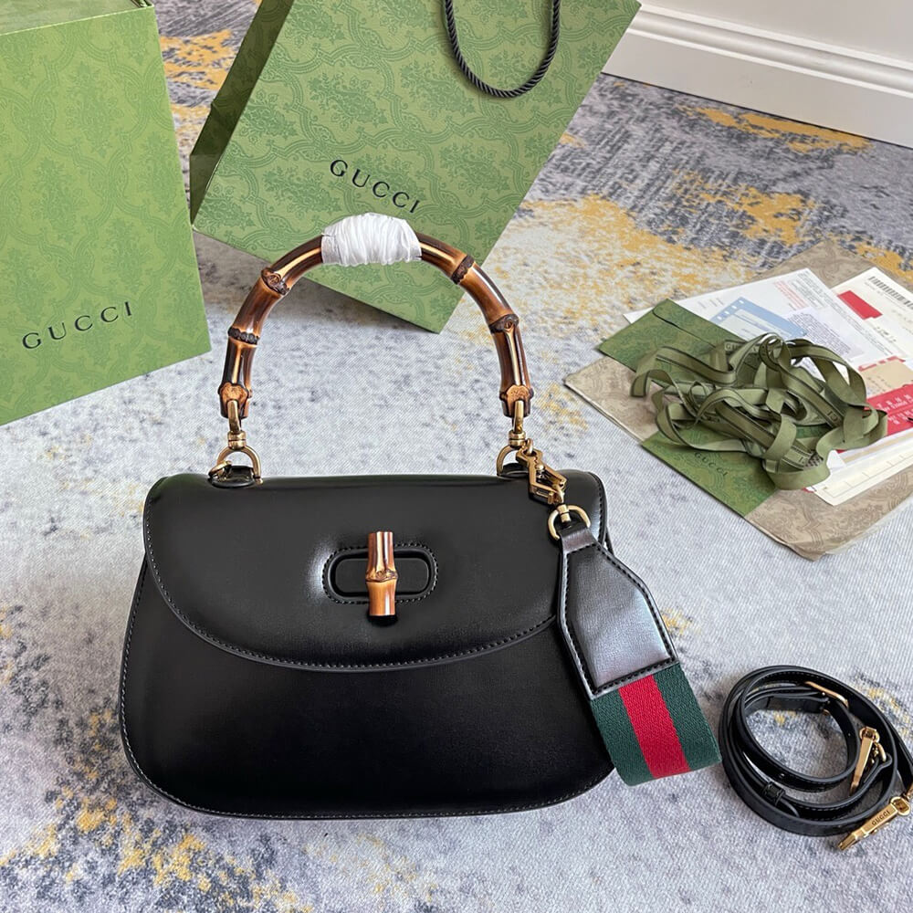 G*u*i bamboo 1947 jumbo gg small top handle bag