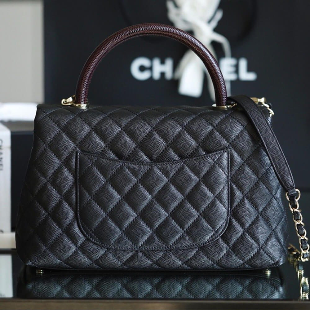 Ch*el large flap bag with top handle(high-end grade)