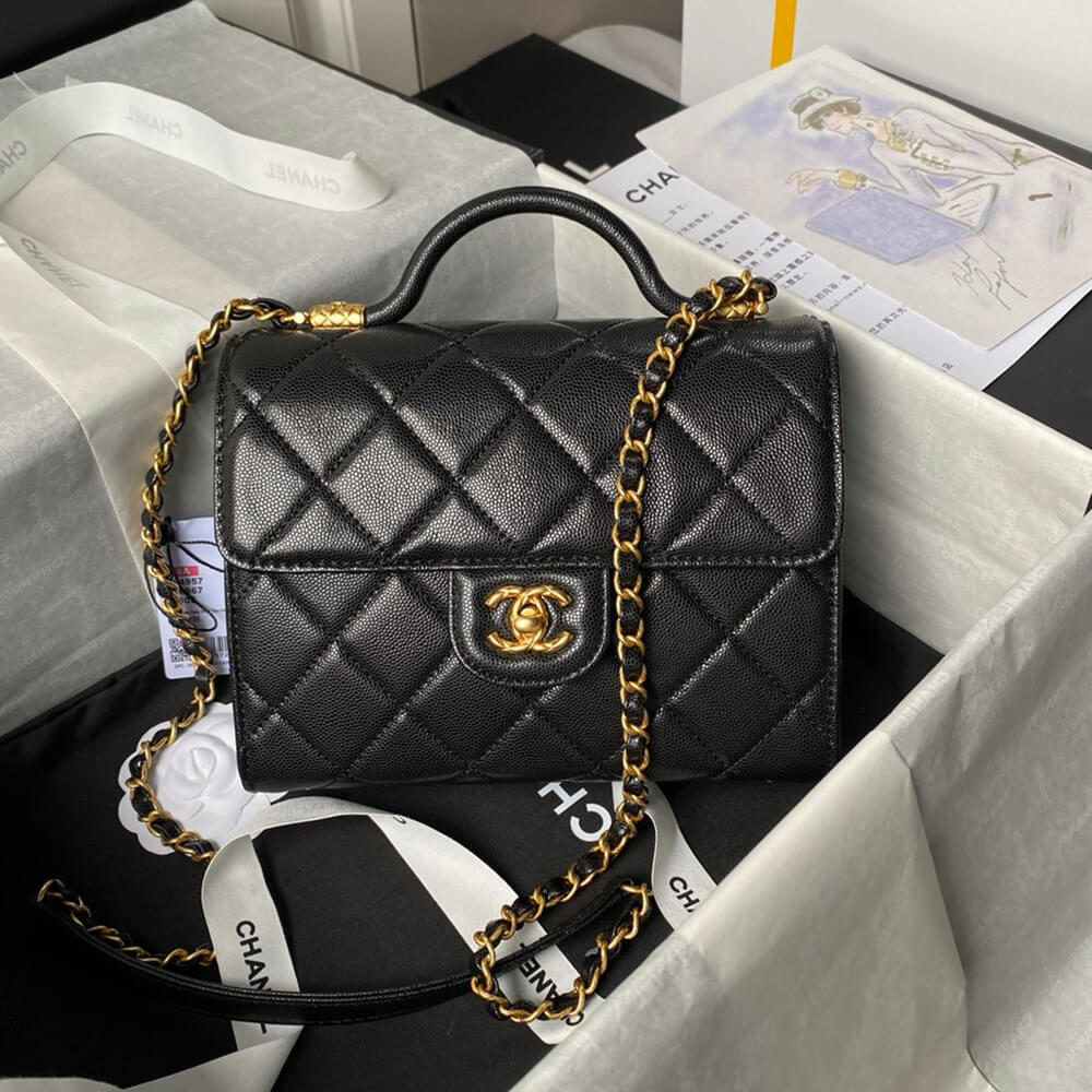 Small FLAP BAG WITH TOP HANDLE