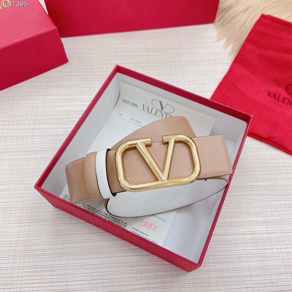 VALENTINO REVERSIBLE VLOGO SIGNATURE BELT IN GLOSSY CALFSKIN 40 MM