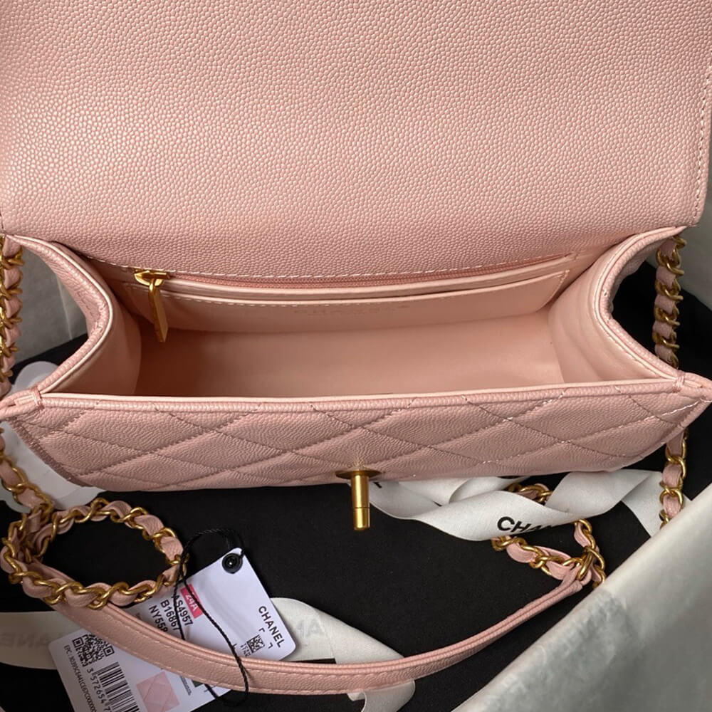 Small FLAP BAG WITH TOP HANDLE