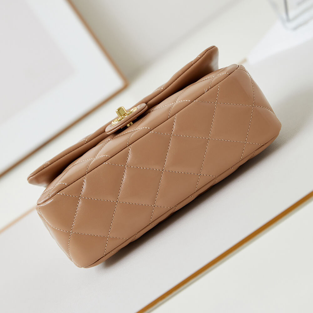 Ch*el flap bag with top handle