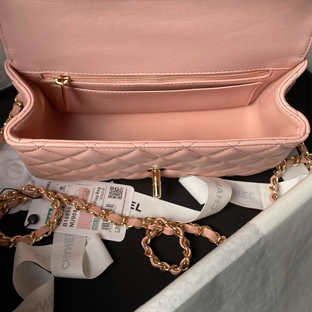 Ch*el mini flap bag with top handle