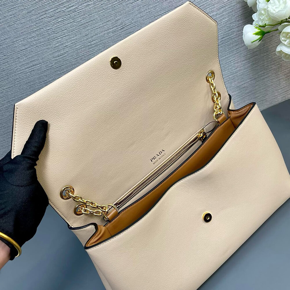 Pra*a medium leather shoulder bag (high-end grade)