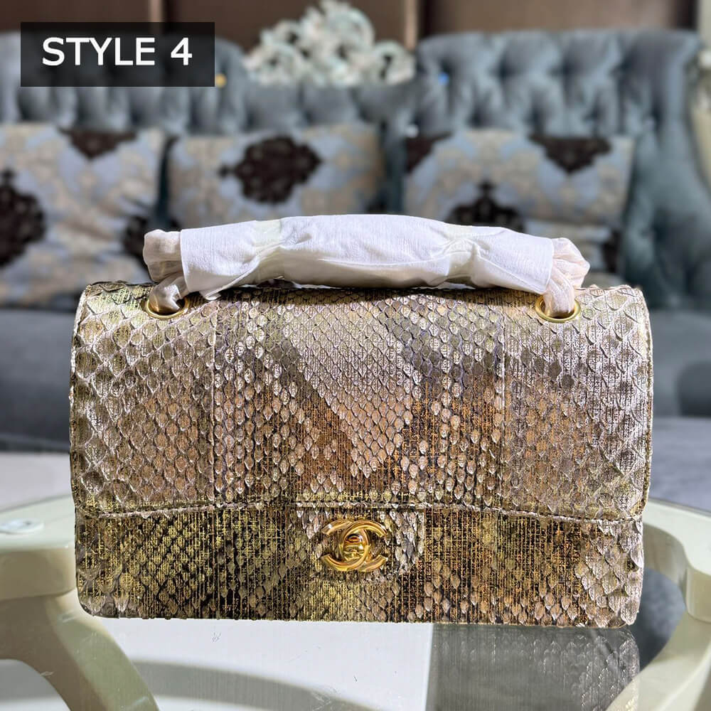 Ch*el classic flap medium in python(high-end grade)