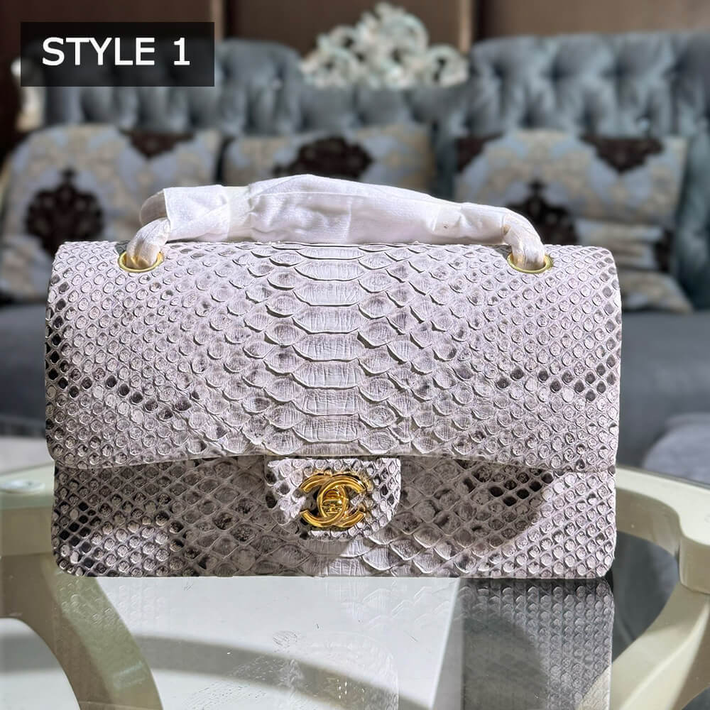 Ch*el classic flap medium in python(high-end grade)