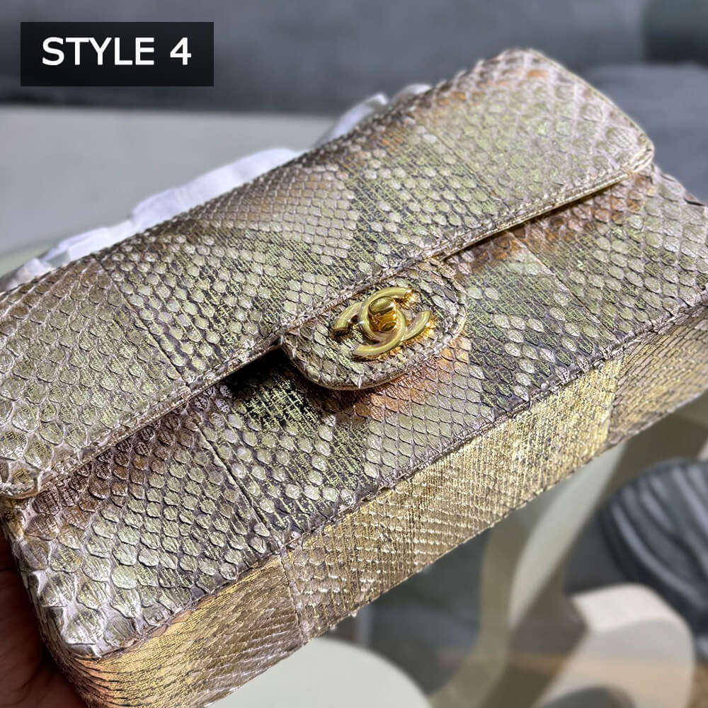 Ch*el classic flap medium in python(high-end grade)