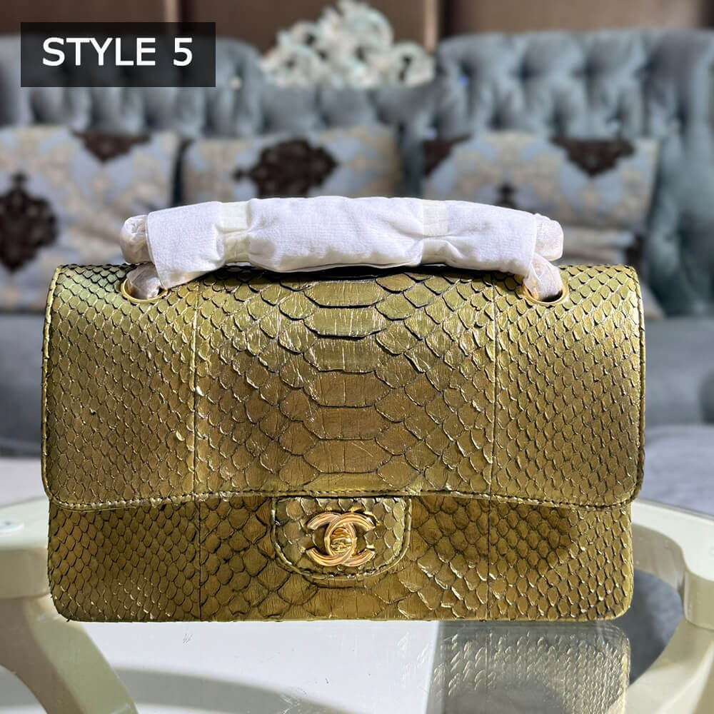 Ch*el classic flap medium in python(high-end grade)