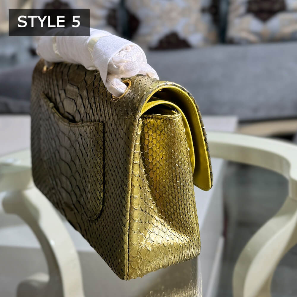 Ch*el classic flap medium in python(high-end grade)