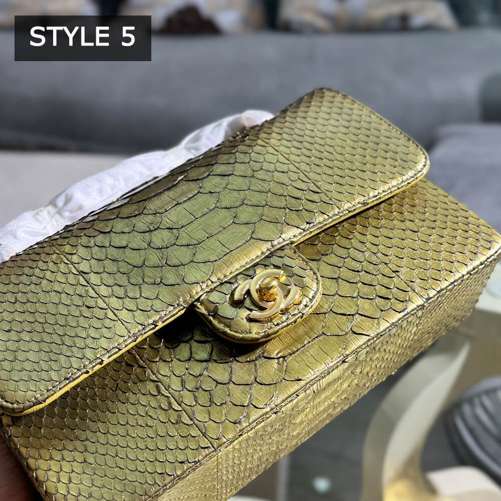 Ch*el classic flap medium in python(high-end grade)
