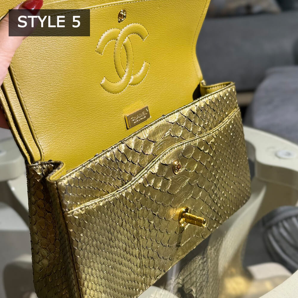 Ch*el classic flap medium in python(high-end grade)