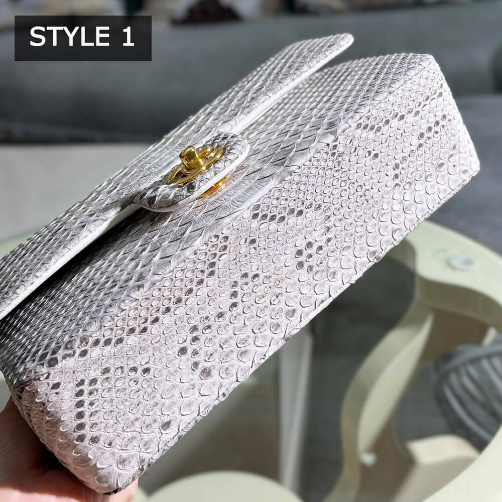 Ch*el classic flap medium in python(high-end grade)