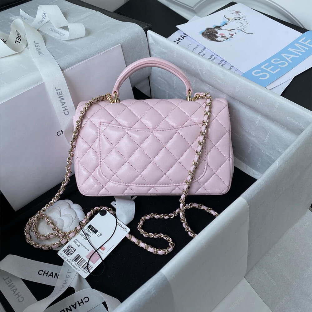 Ch*el mini classic handbag with top handle