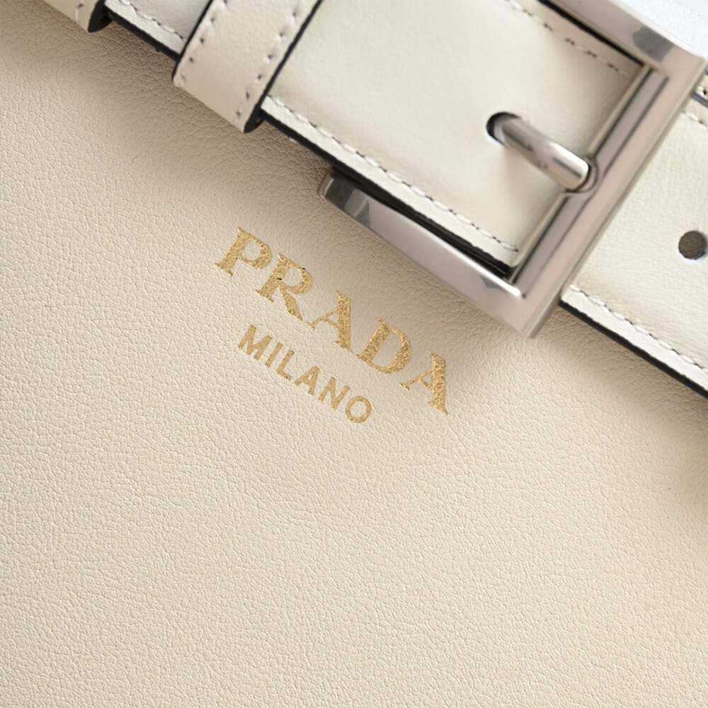 Pra*a buckle small leather handbag with belt(high-end grade)