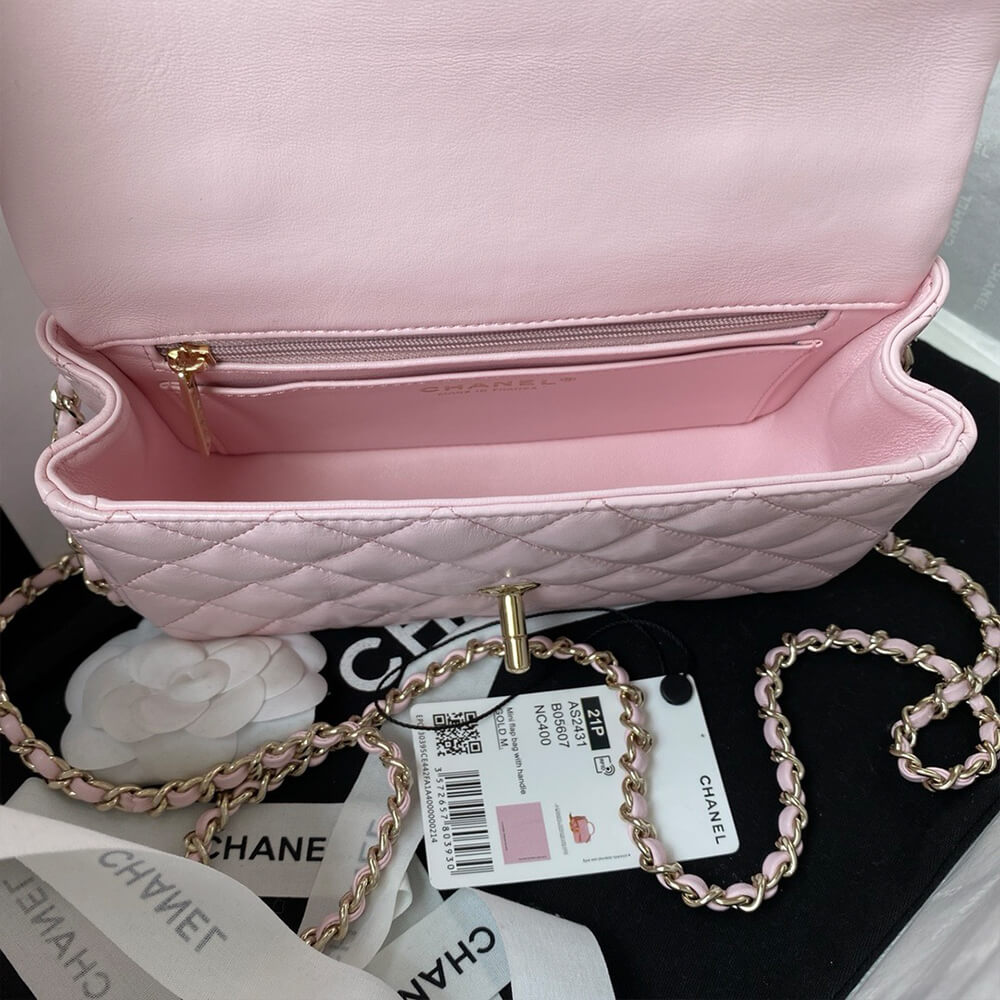 Ch*el mini classic handbag with top handle