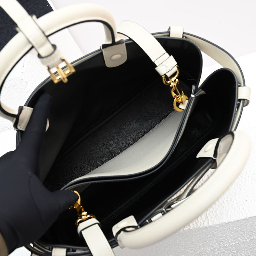 Pra*a buckle small leather handbag with belt(high-end grade)