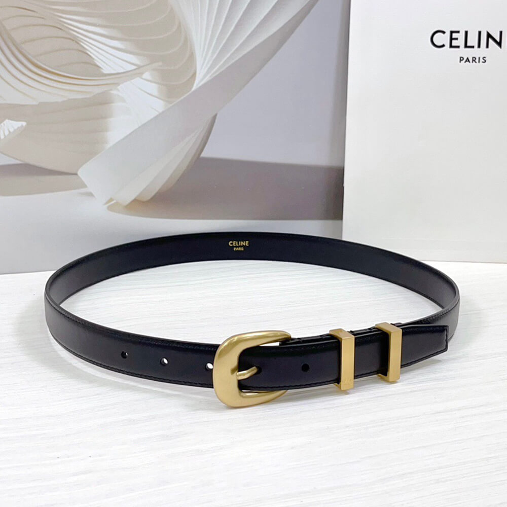 Ce**e medium western belt in taurillon leather