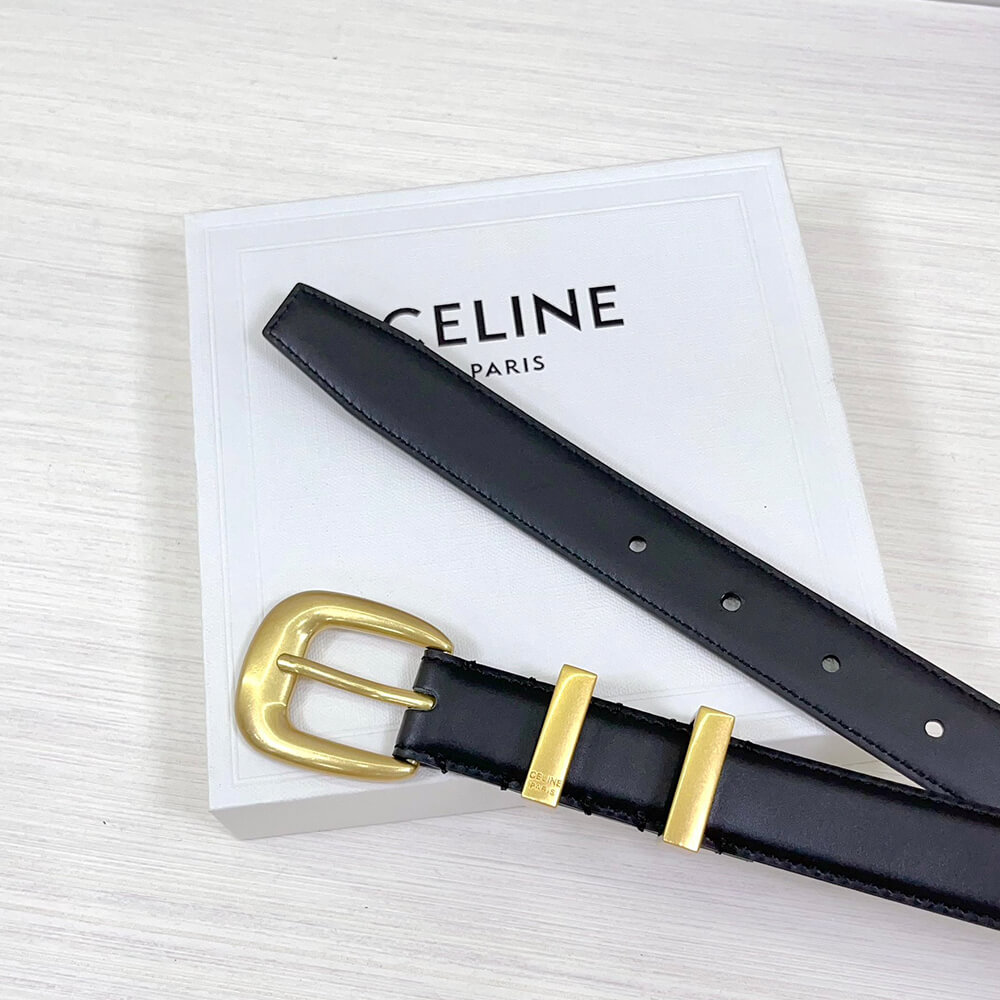 Ce**e medium western belt in taurillon leather