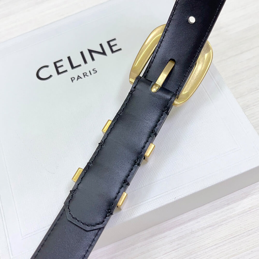 Ce**e medium western belt in taurillon leather