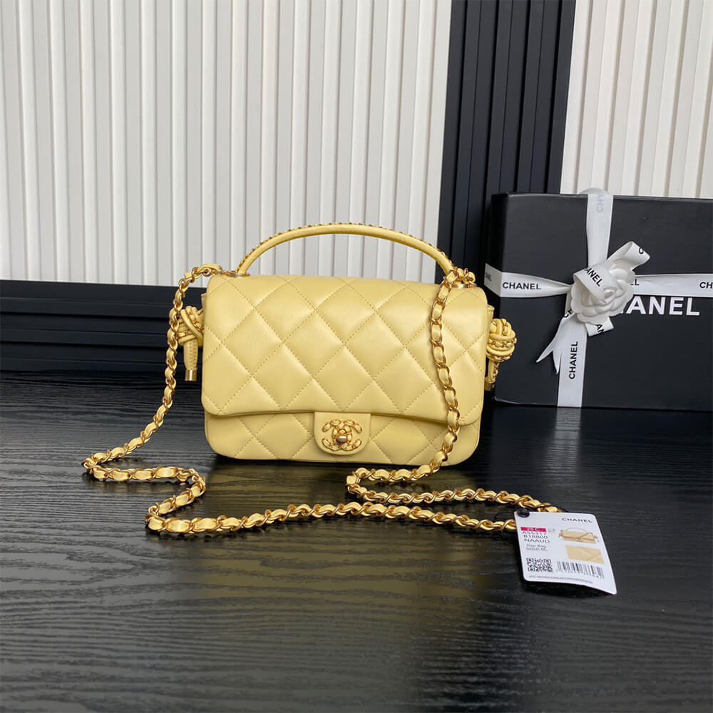 Ch*el flap bag with top handle(high-end grade)