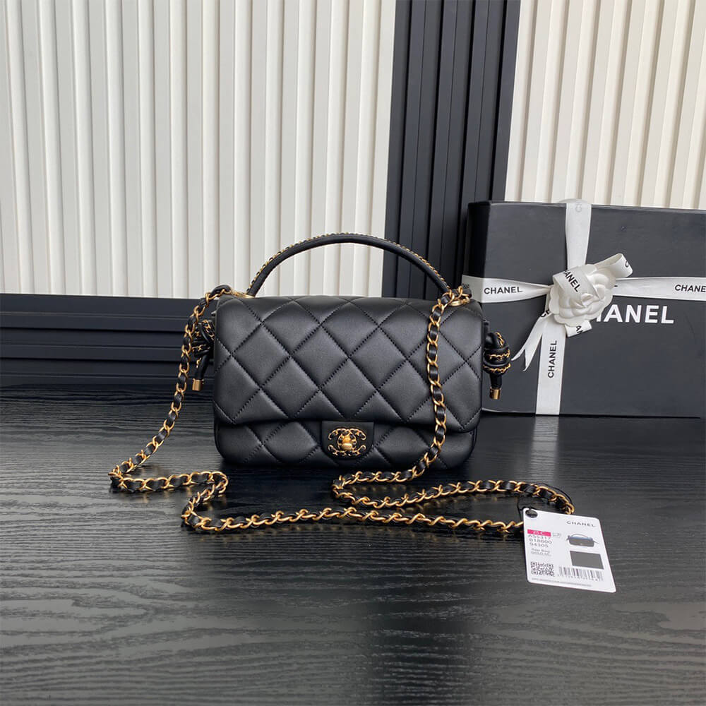 Ch*el flap bag with top handle(high-end grade)
