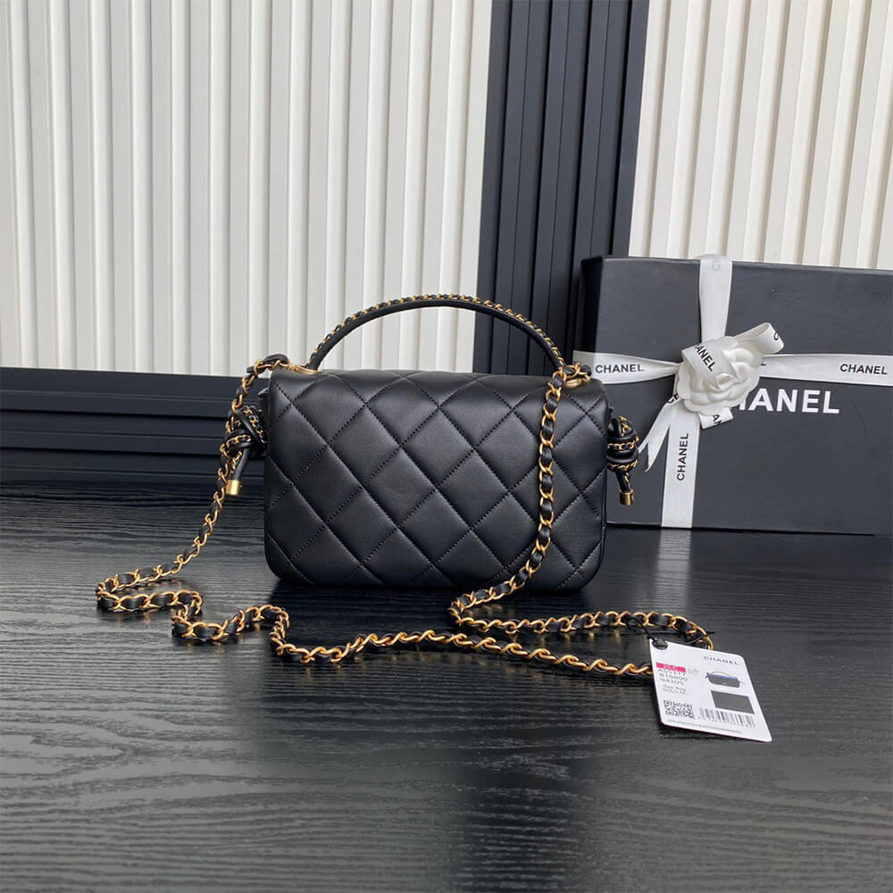 Ch*el flap bag with top handle(high-end grade)