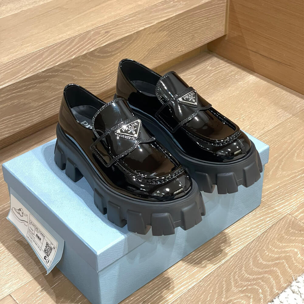 Pra*a monolith patent leather loafers